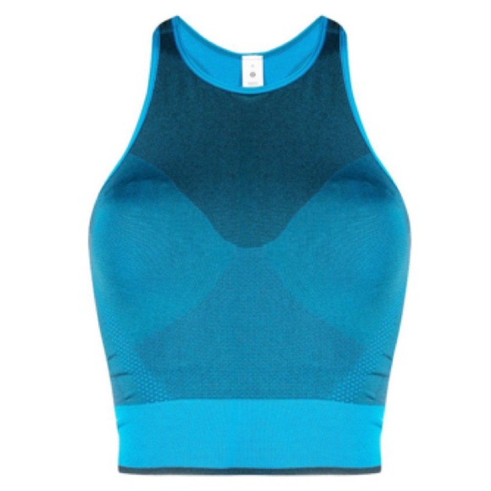 Lululemon Seamless Mesh Supportive Training Tank Top Poolside Blue Size 2